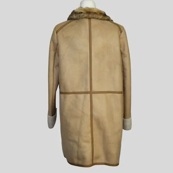 T TAHARI Women's Faux Shearling Coat Size L - Picture 3 of 8